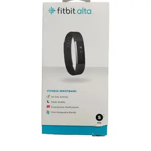(Battery required) Fitbit Alta Fitness Wearable Wristband Activity Tracker Blake Size Large Continuous Health