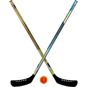 Kids Street Hockey Stick Set - Includes (2) Youth Street Hockey Sticks + (1) Outdoor Roller Hockey Ball - Perfect Hockey Starter Set for Kids