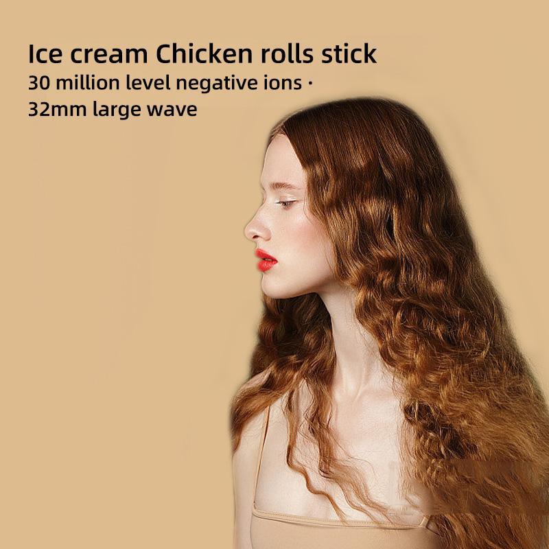 Beach Wave Curling Iron Fluffy Big Wave Ripples 32mm Splint No Damage Hair Lazy Perm Super Convenient Styling Tool