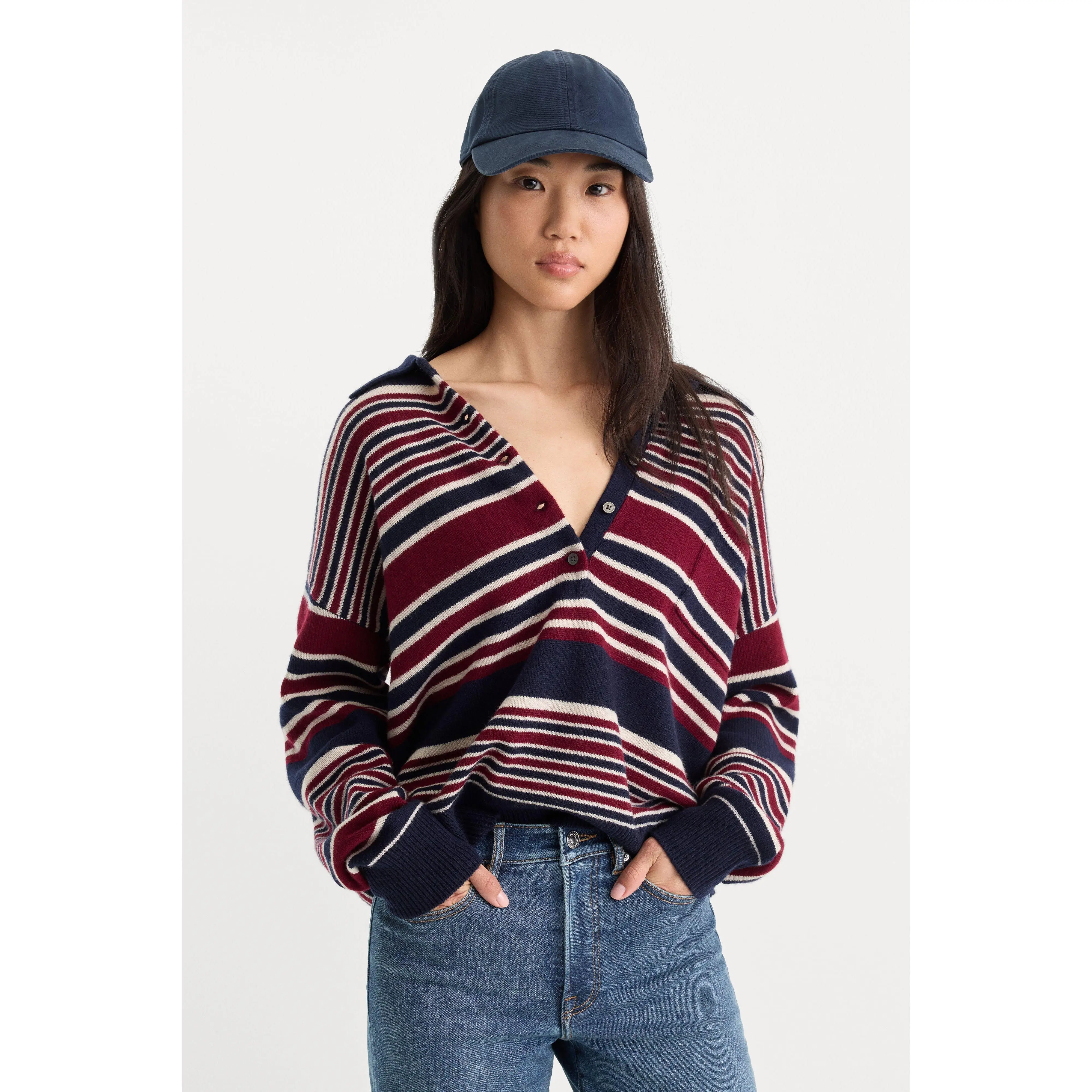 THE OVERSIZED RUGBY SWEATER | MULTI STRIPE