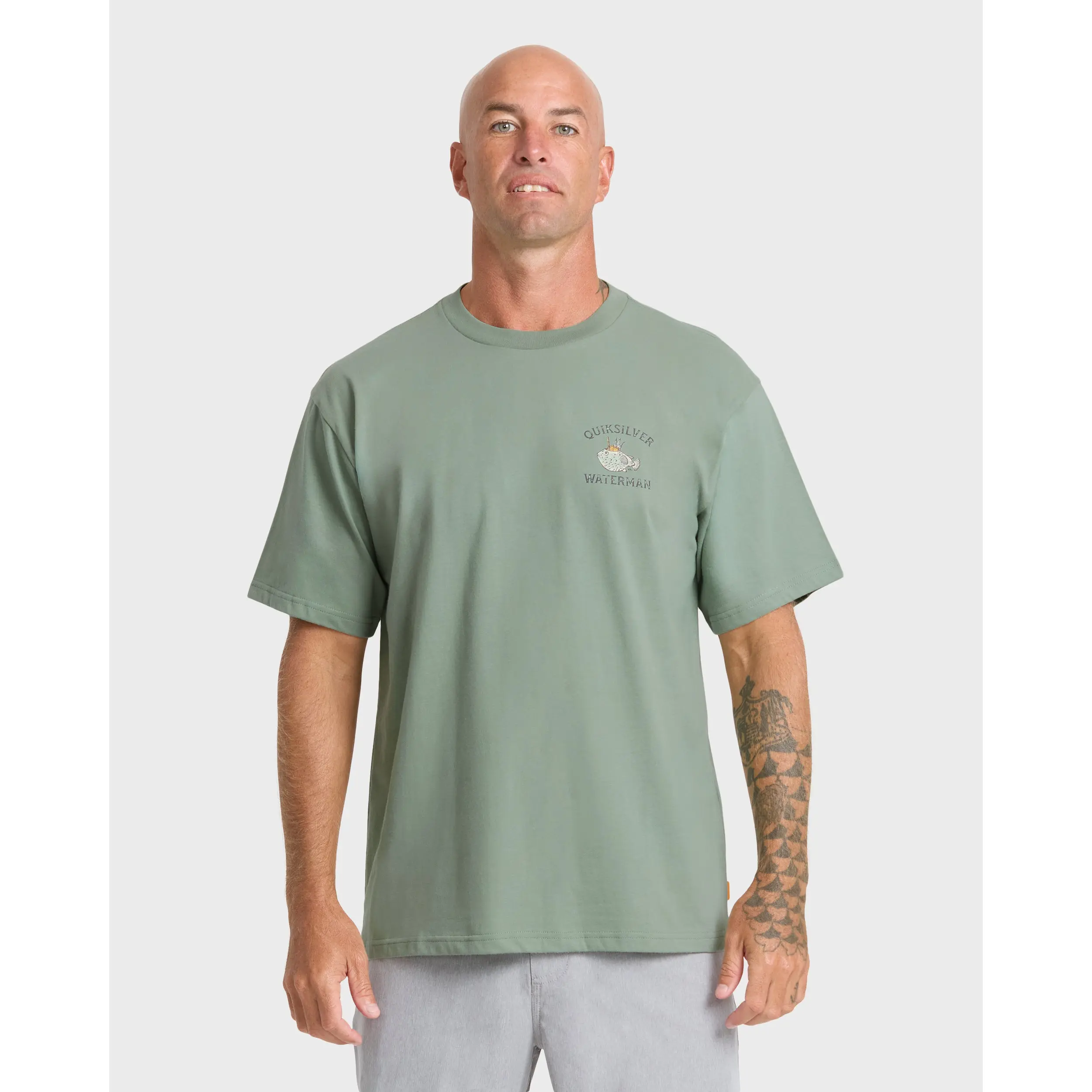 Quiksilver | Waterman Mai Tai Time Short Sleeve T‑Shirt | Men's 100% Cotton Graphic Print Signature Logo | Everyday Wear