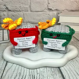 Emotional Dumpster Fire Gift, Cute Handmade Crochet Support Gift, Send a Hug, Thinking of You, Cheer Up Gift