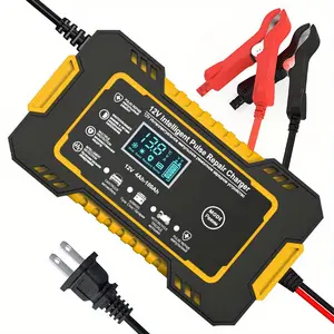 12V 6A Car Vehicle Battery Charger, Automatic Battery Maintainer, Pulse Repair Charger for AGM Gel Lead Acid Battery, Car Battery Repair Tool