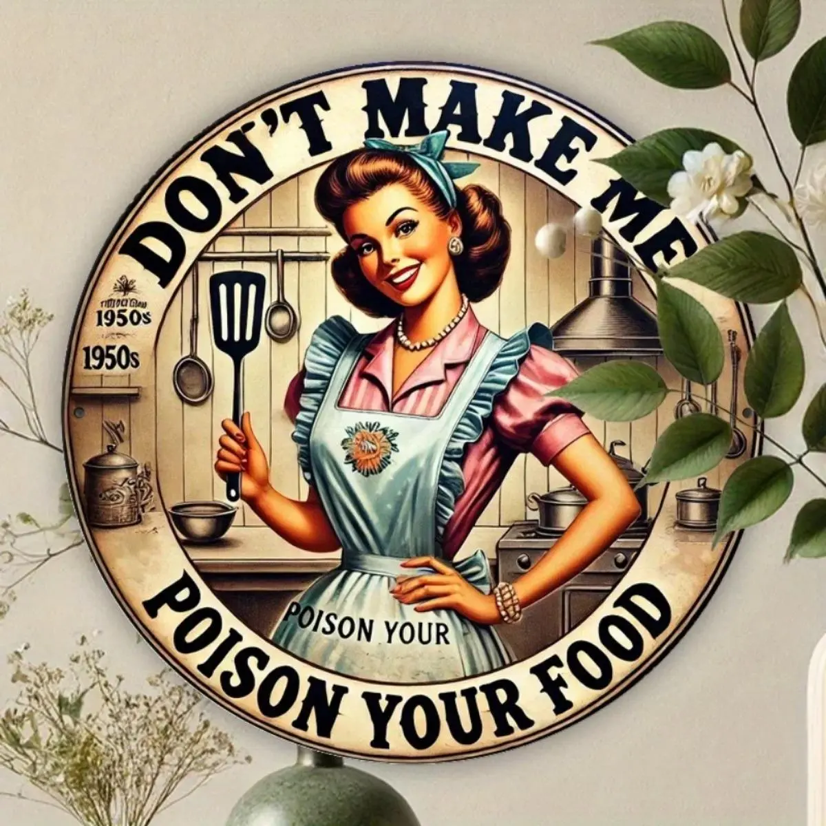 Vintage Kitchen Wall Art, 1 Count Retro Kitchen Wall Decor, Durable Wood Sign, Adds Quirky Character to Homes & Restaurants, Must-have Decor Piece