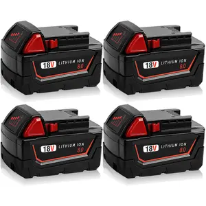 4 PACK For Milwaukee M18 Lithium 8.0 AH Extended Capacity Battery 48-11-1860 18V