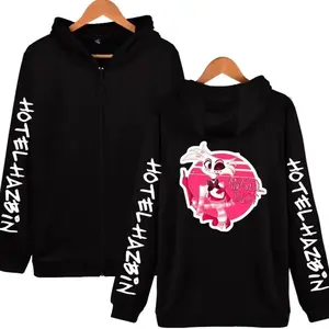 New Hazbin Hotel Zip Hoodies Women's Sweatshirt Plus Size Love Pattern Zipper Sports Coat Casual Hoodie High Quality