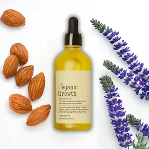 Veganic Growth Hair Growth Oil Rosemary & Castor Blend for Thicker Fuller Stronger Hair 100% Vegan Cruelty-Free Plant-Powered Growth Blend - Haircare