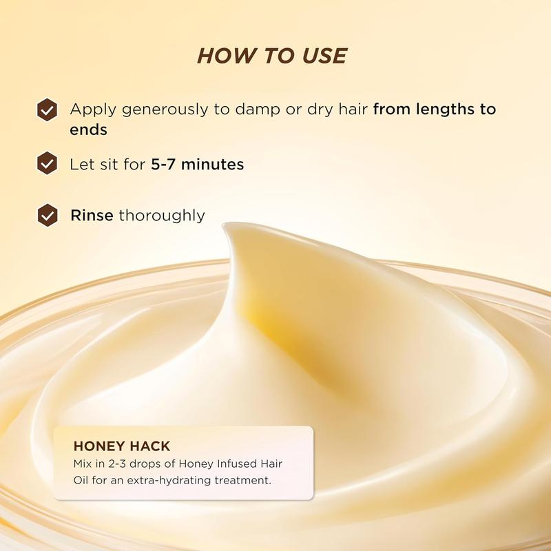 Honey Gloss Ceramide Therapy Hair Mask, Deep Hydration & Repair,  Honey, Ceramides & Hyaluronic Acid, 4x Stronger Hair & +85% Shine, Suitable for All Hair Types