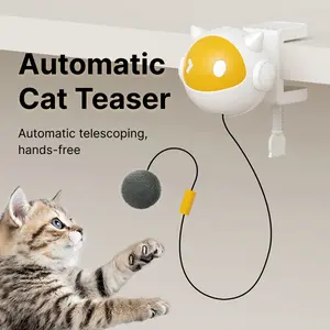 Electric cat teaser toy, interactive pet toy, one-click switch activation, automatic lifting, irregular jumping, stimulates cats' hunting instincts, cat toy, can be clipped anywhere, easy to place