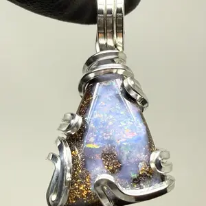 Queensland Opal Sterling Silver PENDANT Unique Artisan Crafted Design 925