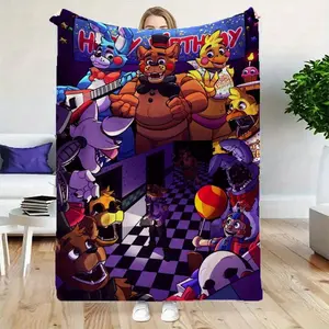 Five Nights at Freddy's game-inspired print blanket, warm and durable, suitable for sofas, beds, travel, camping, or living room use 80*60