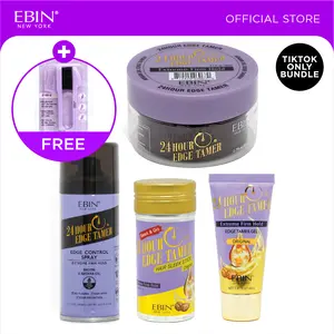 EBIN 24hr Sleek Edge Styling kit | Edge tamer + Edge Control Spray + Edge sleek stick + Edge tube gel +FREE folding brush