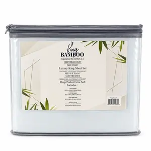 4PCS King Size Bed Sheet Set | Soft, Cooling, Deep Pocket Fit (Up to 16”)