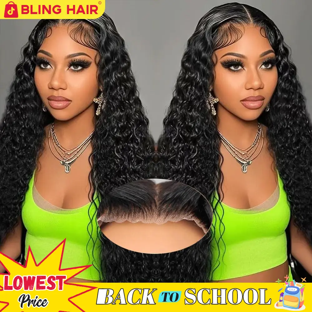 Bling Hair 6x4 Glueless Lace Front Wig 100% Human Hair 180% Density 13x6 Lace Frontal Wig Loose Deep Wave Pre Cut Pre Plucked Hair Line HD Lace Closure Wig For Women Natural Look Easy to Apply #TikTokShopBackToSchool