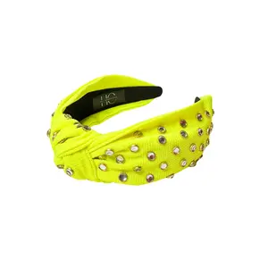 Kid and Tween Lime Jeweled Knotted Headband