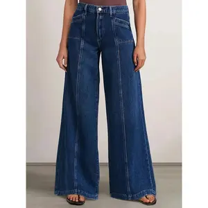 [Retro Style] Women's High-Waist Wide-Leg Jeans |   Mid-Rise |   Soft Viscose Blend |   Comfortable & Slimming |   Casual Attire |   Retro Style