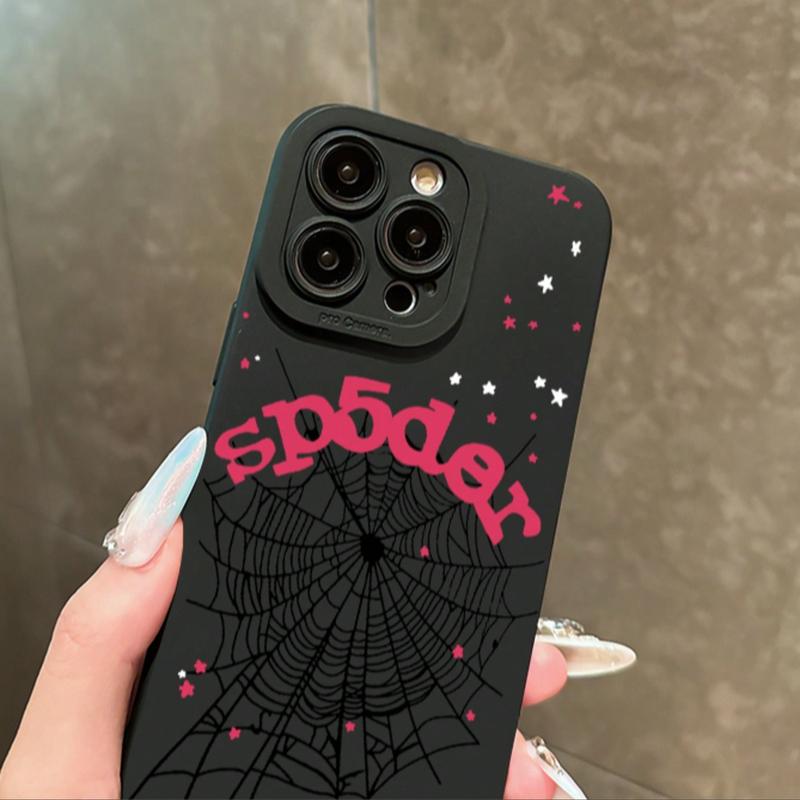 Spider Web Pattern Phone Case for Apple & Galaxy S Series, Anti-Slip Matte Finish, Fits iPhone 17 Pro Max, Samsung S25 Ultra, S24 Plus
