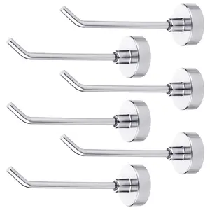 6pcs Magnetic Hooks, 1.7 lb Heavy Duty Magnet Hooks 3 Inch Long Magnetic Hooks for Hanging Strong Magnetic Hanger for Cruise Cabins, Towel, Grill, Fridge, Kitchen, Garage, Workplace (Silver)