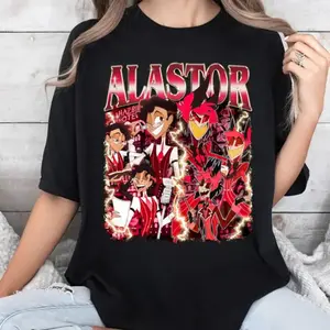 Alastor Hazbin Hotel Shirt, Hazbin Hotel Season 2 Graphic Tee, Alastor Anime T-Shirt, Trendy Casual Top, Fan Gift