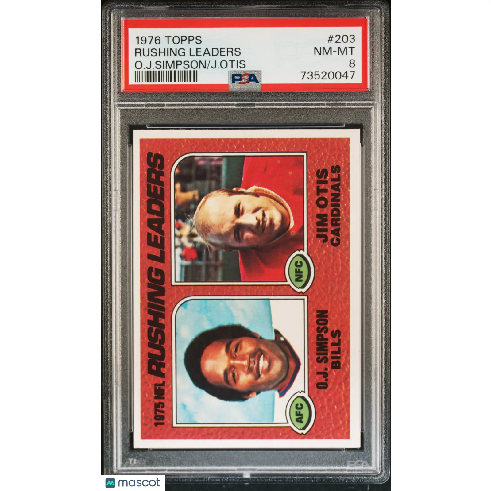 Rushing Leaders PSA 1976 Topps Football #203 8 73520047
