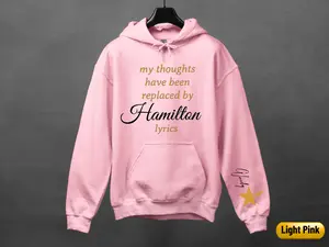 Custom Hamilton Hoodie Musical Theatre Gift with Iconic Lyrics Print Black Color for Fans of Alexander Hamilton Statement Casual Casual Womenswear Womenswear Love Pullover Pullover