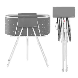 Foldable Dog Bathtub Elevated Grey Shower Station For Small And Medium Dogs And Cats, Portable Pet Bath System With Raised Tub, Non-Slip Feet, Drain Plug, Adjustable Height, Water-Resistant, Indoor Outdoor Use, Easy Assembly