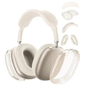 Fomissky 4-In-1 AirPods Max Protective Case with Earbuds, Silicone Headband Cover & Shiny Tpu Earbuds, Compatible with Apple AirPods Max