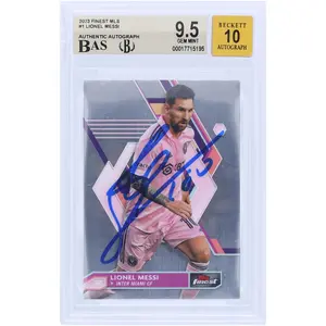 Lionel Messi Inter Miami CF Autographed 2023 Topps Finest MLS #1 BAS Authenticated 9.5/10 Card - Fanatics Authentic Certified