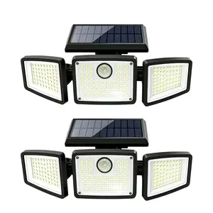 Light Control Solar LED Outdoor Lights Triple Head Motion Sensor Waterproof Solar Wall Light Household Outside Garden Safety Decoration Lamp