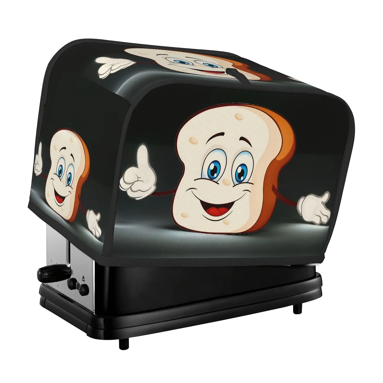 Cute toaster dust cover, bread machine protective cover, small appliance protective cover, Wide slot 2-Slice toaster dust cover, suitable for most microwave oven covers