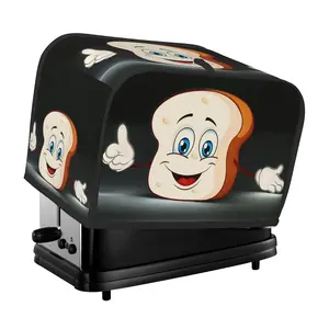 Cute toaster dust cover, bread machine protective cover, small appliance protective cover, Wide slot 2-Slice toaster dust cover, suitable for most microwave oven covers