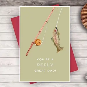 Creative Fun 2D Print Greeting Card, Blank Father's Day Card with Envelope, Perfect Gift for Dad, Includes Paper Card and Envelope