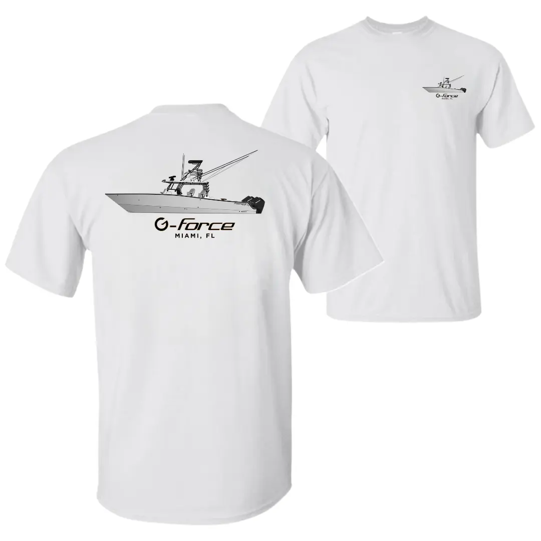 G-Force Freeman T-Shirt, Offshore Catamaran Fishing Boat Graphic Tee, Soft Cotton Blend Marine Apparel, Ocean Angler Shirt for Men & Women, Boat Lover Gift