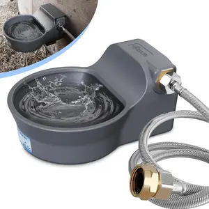 Automatic Dog Water Dispenser with Anti-tip Bracket, 68 oz Outdoor Auto Refill Water Feeder for Pets & Livestock, Food Grade Waterer Fit 3/4" GHT Faucet, Wide Mouth