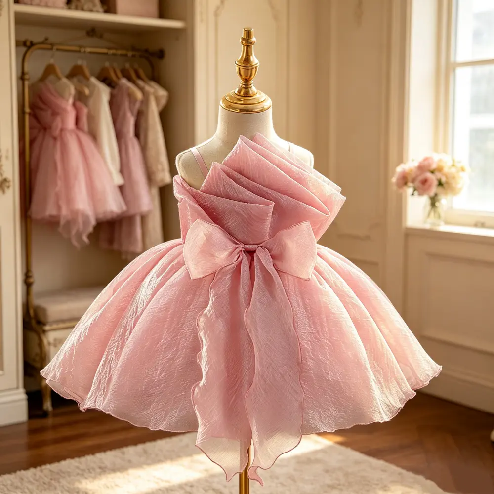 3169 Baby bath dress infant suspender starry sky tulle bow dress newborn dress