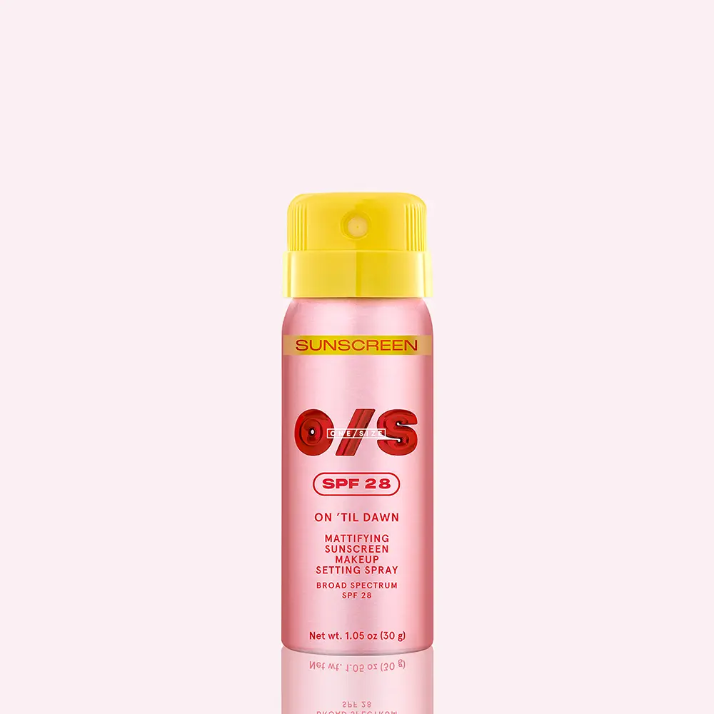 ONE/SIZE On ’Til Dawn Mattifying Sunscreen Makeup Setting Spray SPF 28 Travel Size 1.05 oz - Sets Makeup for 16hrs, Sweat Resistant, Water Resistant, Easy to Reapply