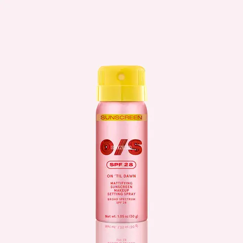 ONE/SIZE On ’Til Dawn Mattifying Sunscreen Makeup Setting Spray SPF 28 Travel Size 1.05 oz - Sets Makeup for 16hrs, Sweat Resistant, Water Resistant, Easy to Reapply