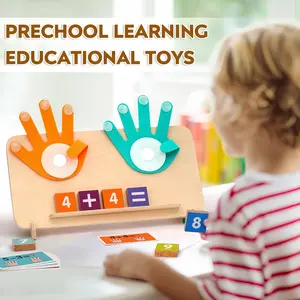 Montessori Wooden Math Counting Blocks & Number Learning Set for 2-5 Year Olds, Preschool Homeschool Educational Manipulatives with Board, Ideal Birthday Gift for Kids