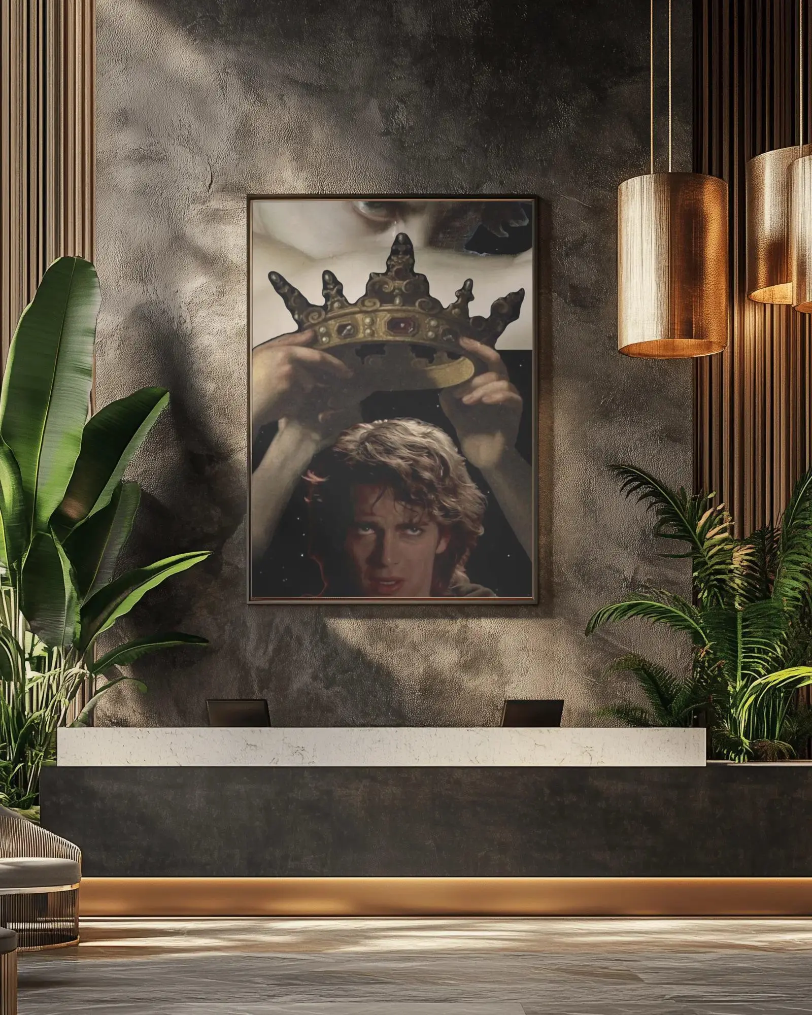 Anakin Skywalker Fallen Angel Artistic Graphic Poster with Mount - Dark Side Movie Wall Art, Modern Aesthetic Knight Decor, Matte Paper, Fade Resistant, Bedroom Room Inspo Man Cave Home Decor, Man Cave Decor