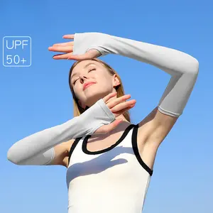 Sunscreen Sleeves UV Protection Solid Color Easy Women Breathable Sleeves Arm Sleeves Ice Sleeves Women cooling
