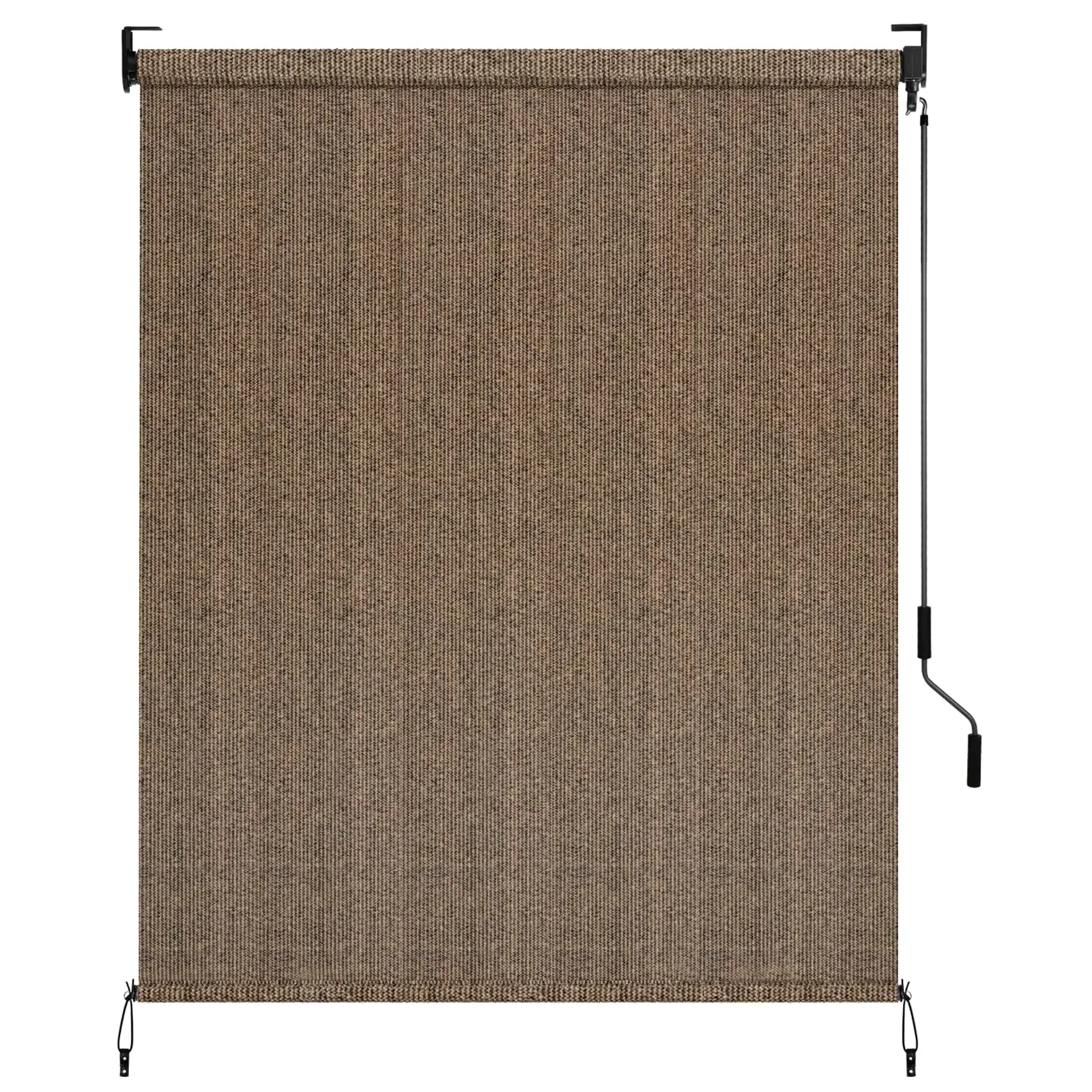 LIFERUN Outdoor Roller Sun Shade 6' W x 6' H/8' W x 6' H/8' W x 8' H– UV Block Patio Shade with Cordless Crank, HDPE Shade Cloth & Aluminum Tube, Easy Install Sunshade for Pergola, Deck, Garden(Coffee)