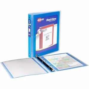 Avery AVE17607 1 in. 3 Ring Flexi-View Binder, Blue - 175 Sheet Capacity