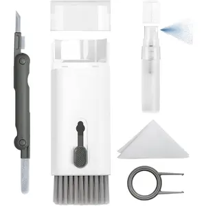 7 in 1 Electronic Screen Cleaner Kit for AirPods, iPad, iWatch, Computer, Phone, MacBook-5ml Touchscreen Cleaner Mist (Grey)