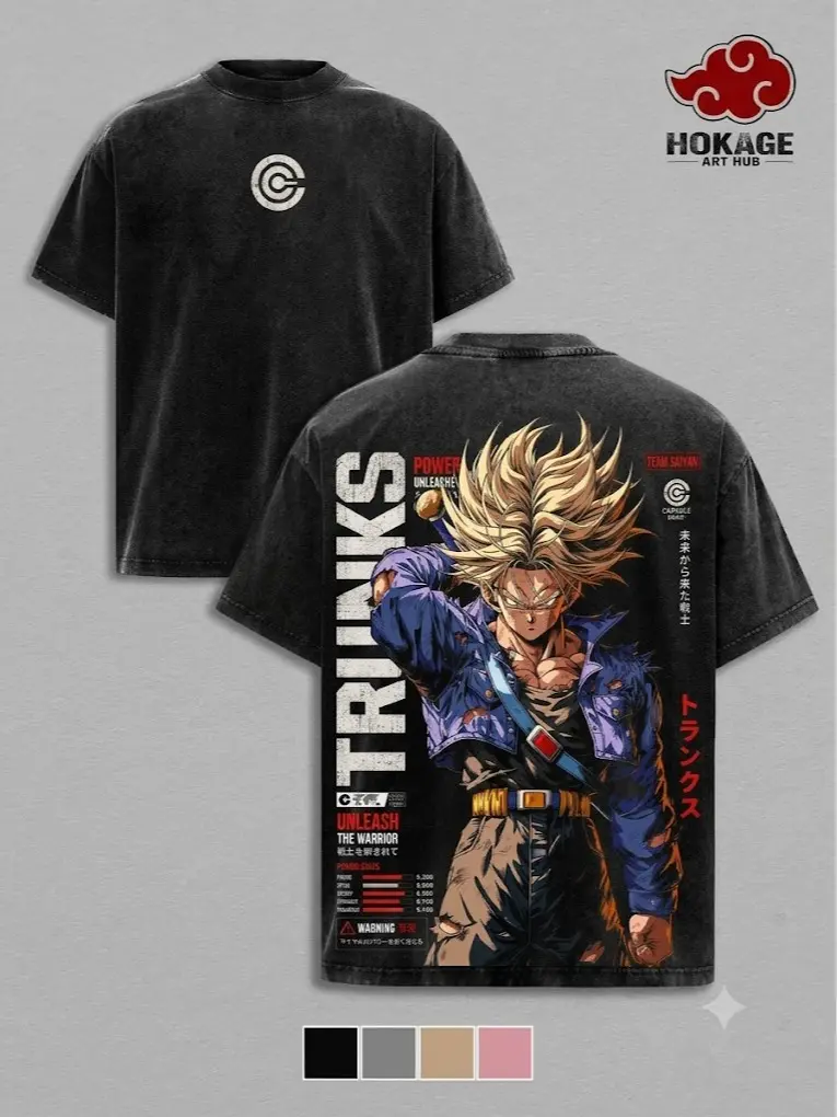 Future Trunks Vintage Distressed Graphic Tee Heavy Cotton Oversized DBZ Anime Streetwear Shirt Capsule Corp Japanese Manga Apparel Y2K Fashion Cosplay Tops High Resolution 2D Vector Print Casual Wear Gifts For Men Women Trendy TikTok Clothing Retro Styles