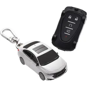 for Chevrolet 2016 - 2024 Malibu Camaro Trax Traverse Sonic Cruze Volt Equinox Spark Key Fob Cover, Compatible with 3/4/5 Buttons Smart Remote Key - White