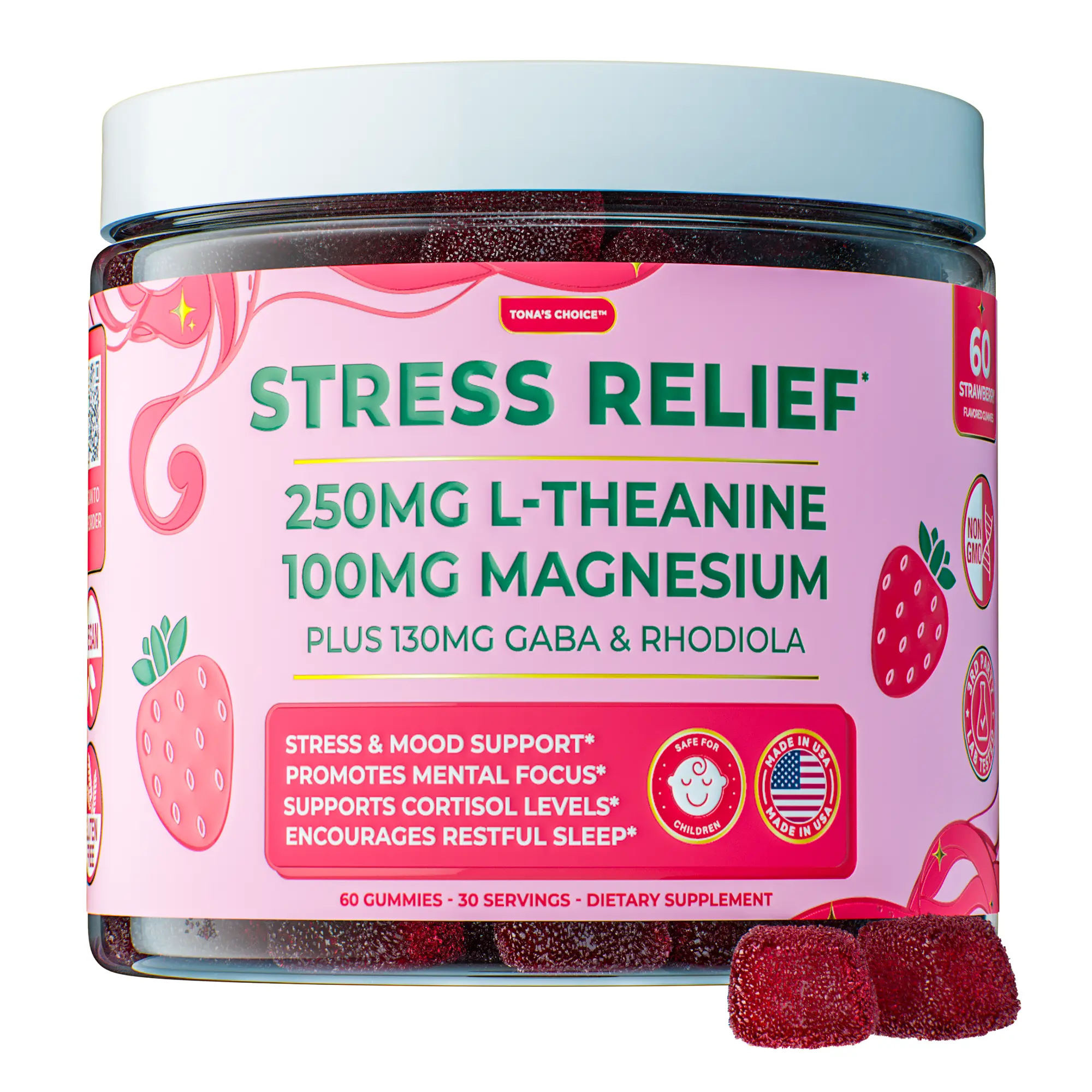 DeStress, Focus, & Sleep Gummies (60 Count)
