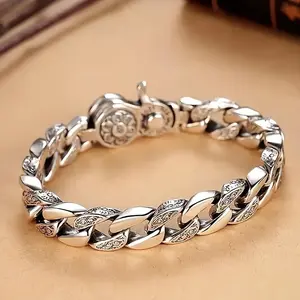 925 Sterling Silvery Bracelet 925 Sterling Silver Men'S Fashion Bracelet – Perfect for Daily Additions, Gifts for Family And Friends