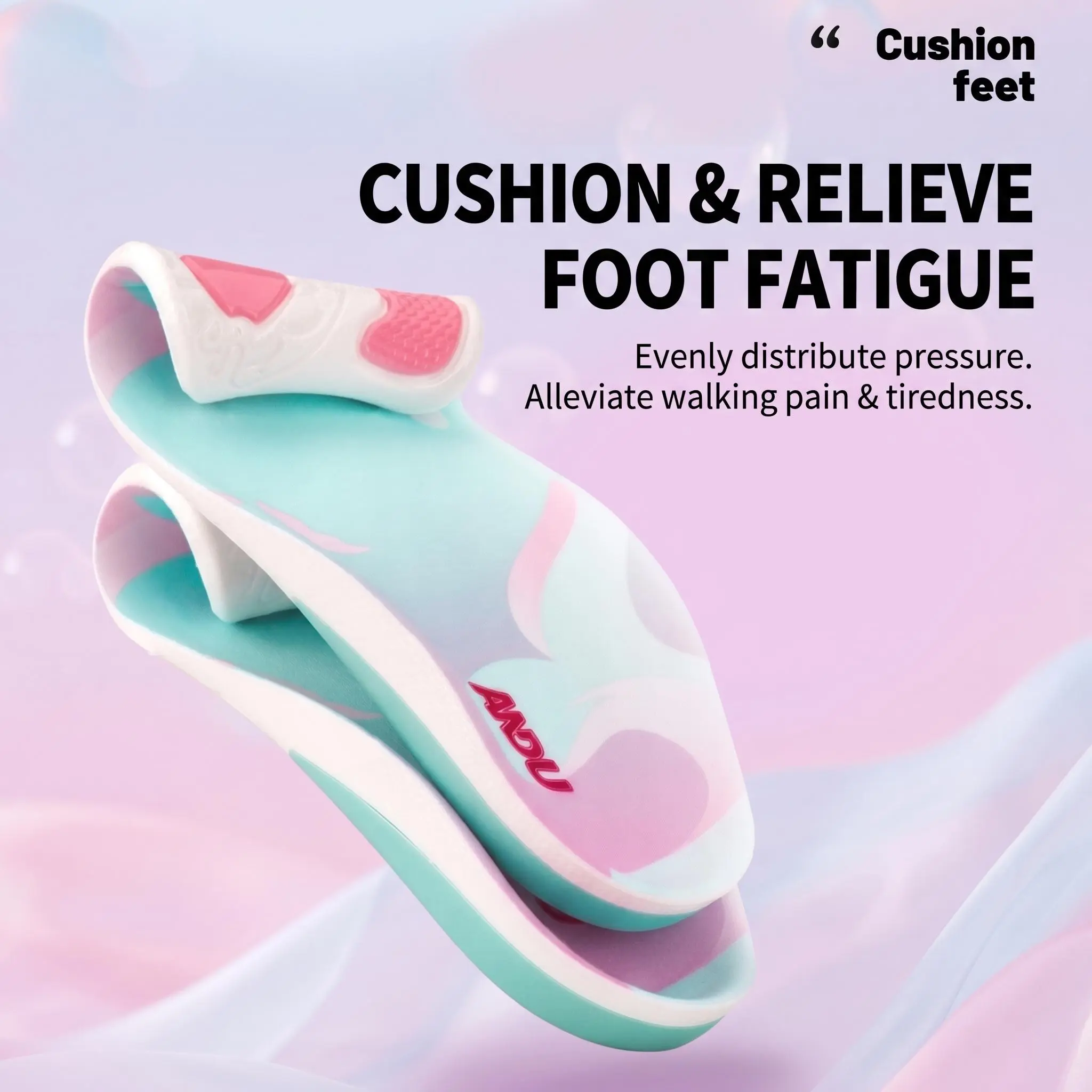 Flexible Arch Support Insoles – Plantar Fasciitis & Flat Feet Pain Relief Flexible Shoe Inserts for Work Boots & Sneakers
