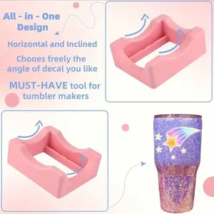 Silicone Cup Holder with Built-in Slot, Non-Slip for Coffee Mugs and Water Bottles Drinkware Tumbler Blue