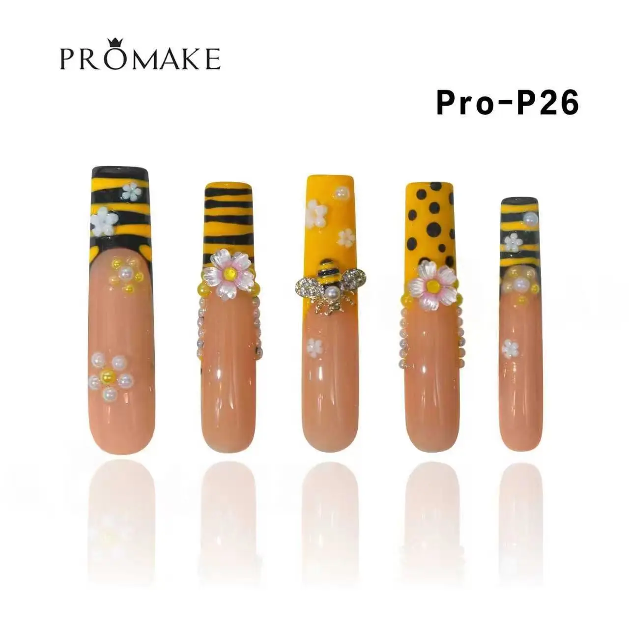 Promake 2.13 Inch Nails-  Luxury Handmade Press on Nails-  Nail Art Nail Care-  With Nails Tools-  54MM Length Super Long Length-XS-XLSize
